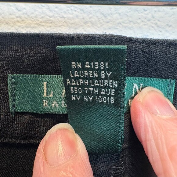 LRL Lauren Ralph Lauren Womens Black Stretch Straight  Pants Size 16W - Picture 3 of 6